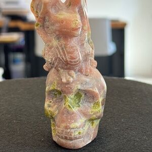 Plum Jade Dragon Skull